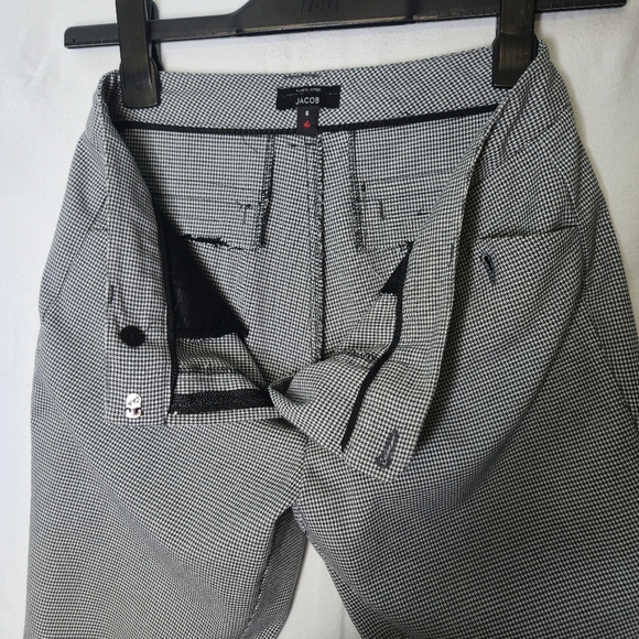 Jacob Ladies Black And White  Houndstooth Print Dress Pants Fitted Size 6 - Picture 6 of 6